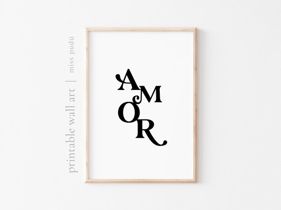 Amor Stacked Serif Typography Minimalist Love Graphic Poster