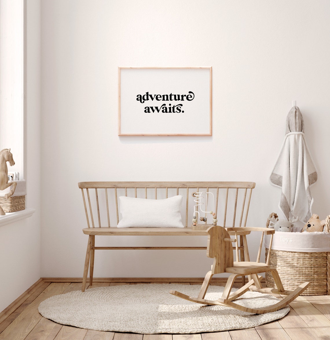 Adventure Awaits Bold Typography Wanderlust Travel Quote Wall Art - Image 3