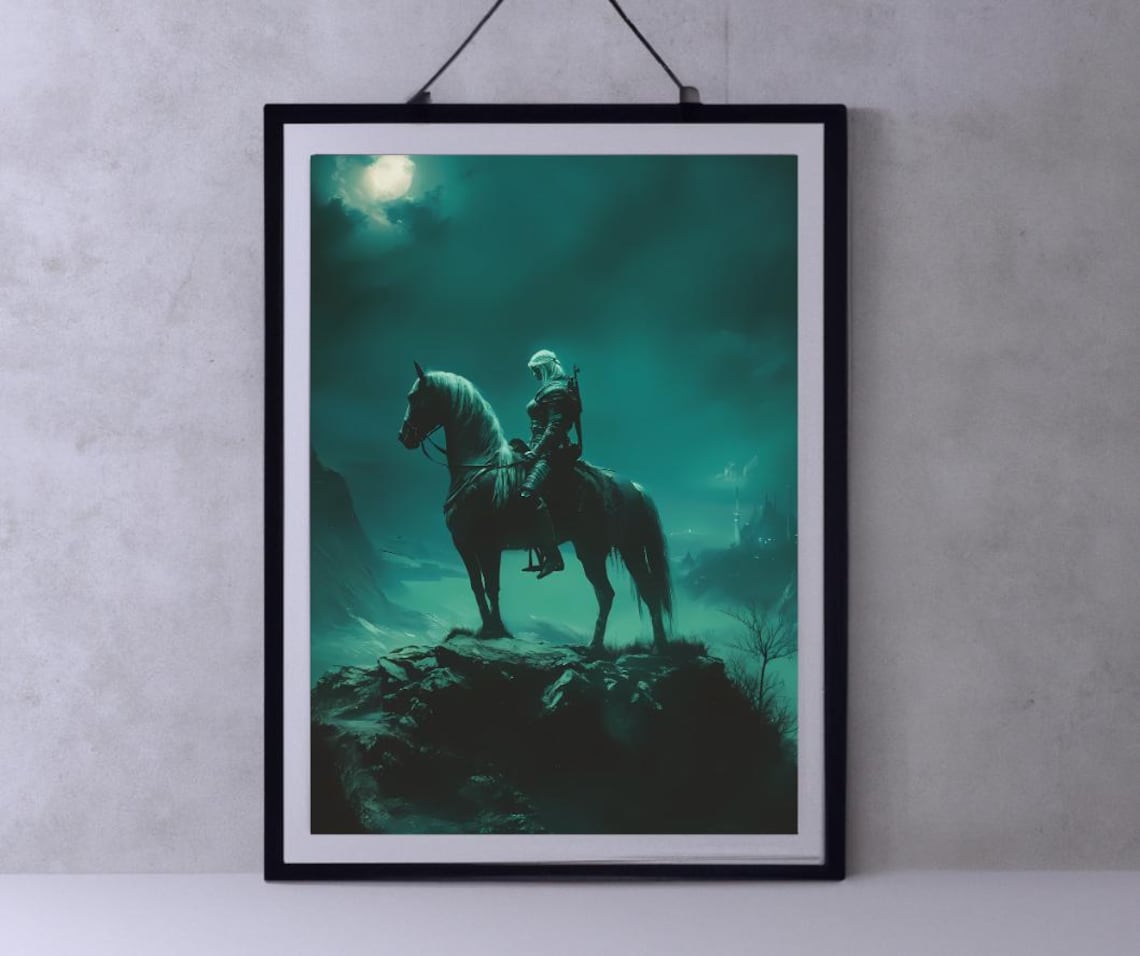 Witcher-Inspired Ciri Dark Rider Under Moonlight