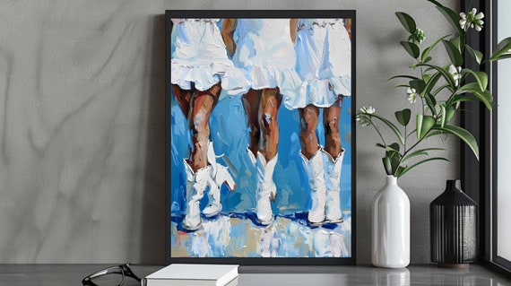 Cowgirl Boot Print Girly Apartment Decor Preppy Dorm Room Wall Art Western Print
