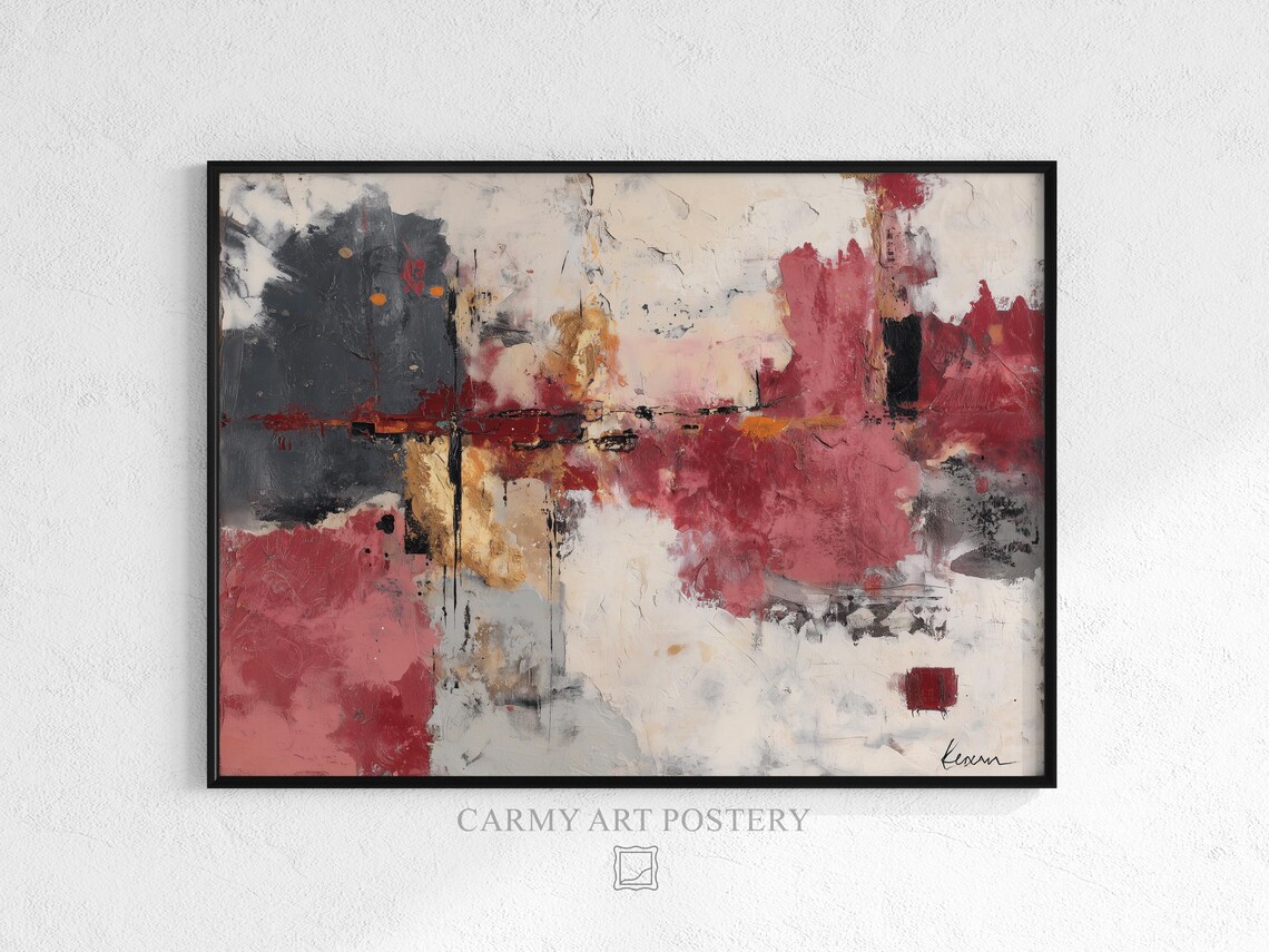 Moody Abstract Expressionist Painting, Textured Modern