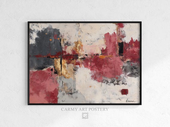 Moody Abstract Expressionist Painting, Textured Modern