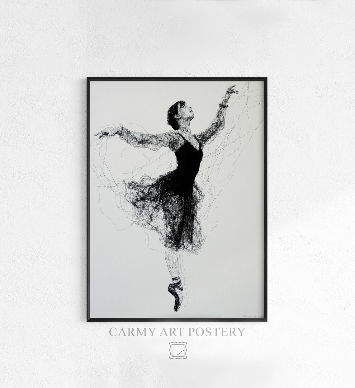 Elegant Ballerina Dance Art, Minimalist Ballet Decor