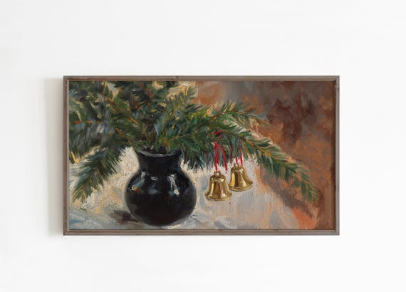 Frame Tv Art Winter Moody Still Life Botanical Artwork For Frame Tv Christmas Screensaver