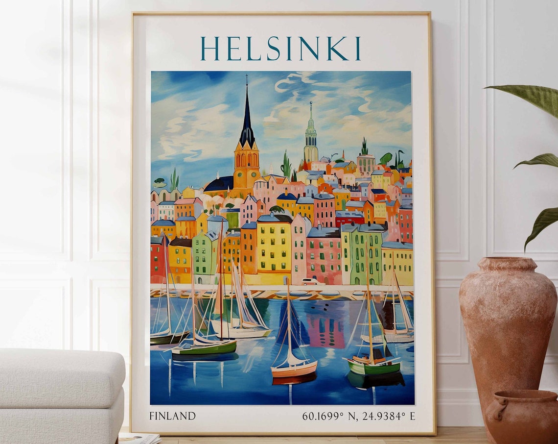 Helsinki Finland Travel Poster Wall Art Helsinki Finland Poster Helsinki Finland Wall Art Helsinki Finland Travel Print Travel Gift