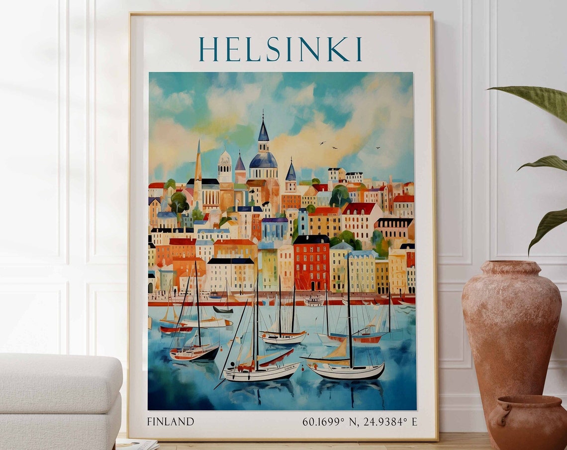 Helsinki Finland Travel Poster Wall Art Helsinki Finland Poster Helsinki Finland Wall Art Helsinki Finland Travel Print Travel Gift