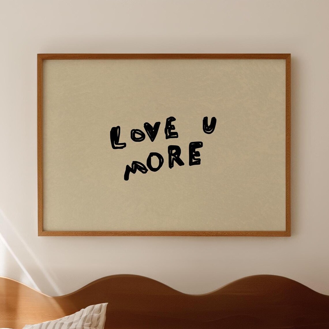 Love U More Trendy Neutral Wall Art, Art Print