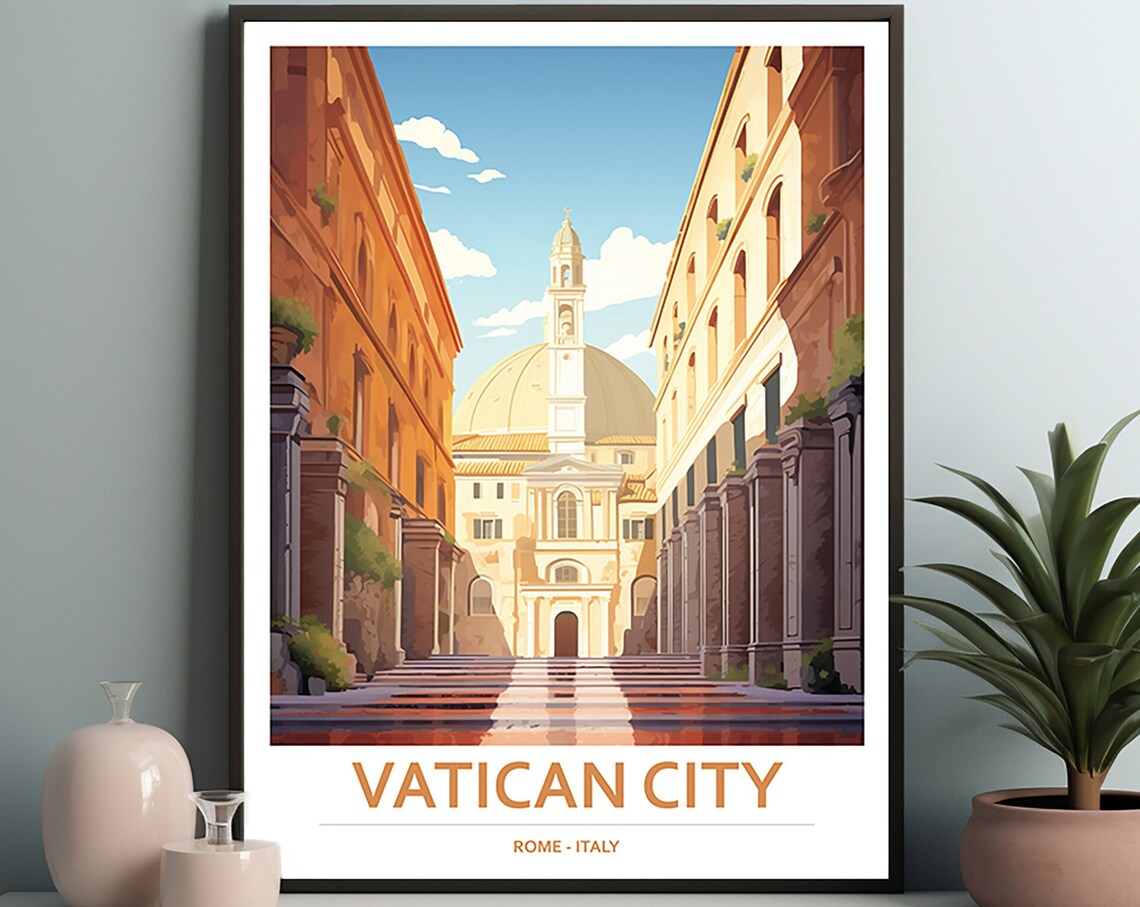 Vatican City Travel Poster, Italy Art Print - Image 2