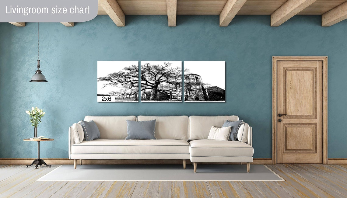 Council Oak Tree Tulsa Black White Winter Silhouette Art Print - Image 3