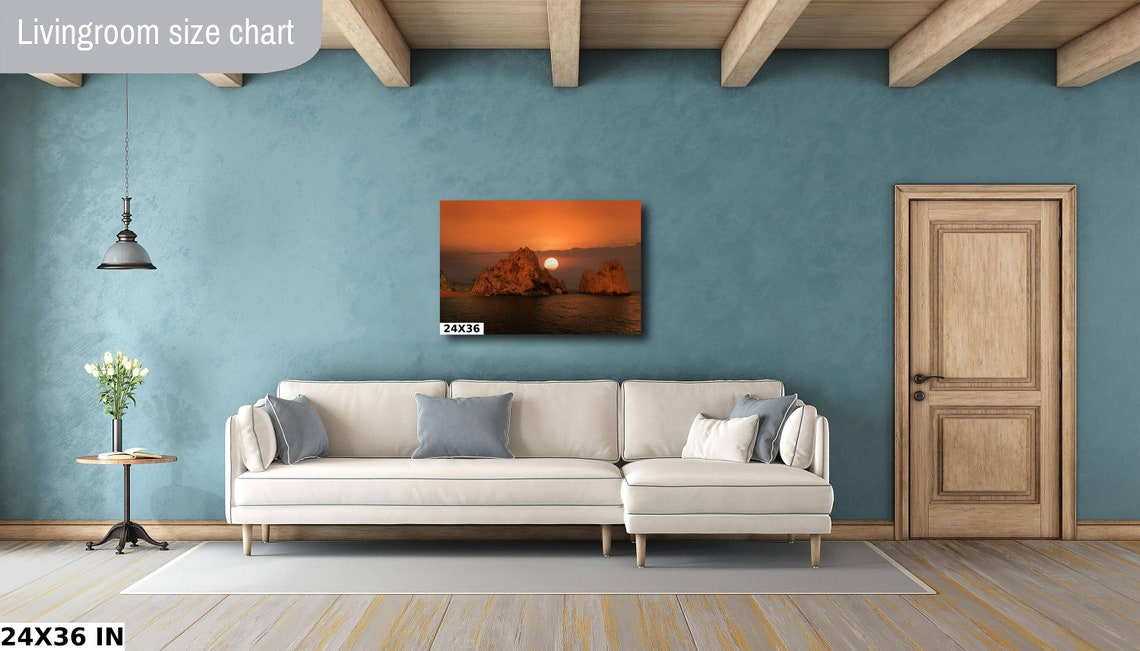 Cabo San Lucas El Arco Arch at Sunset with Blazing Orange Sun Poster - Image 4