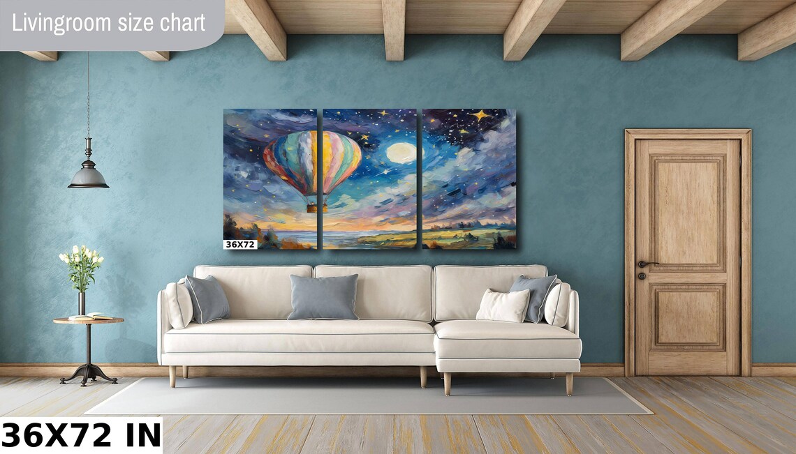 Pastel Hot Air Balloon Nursery Art Print - Image 2