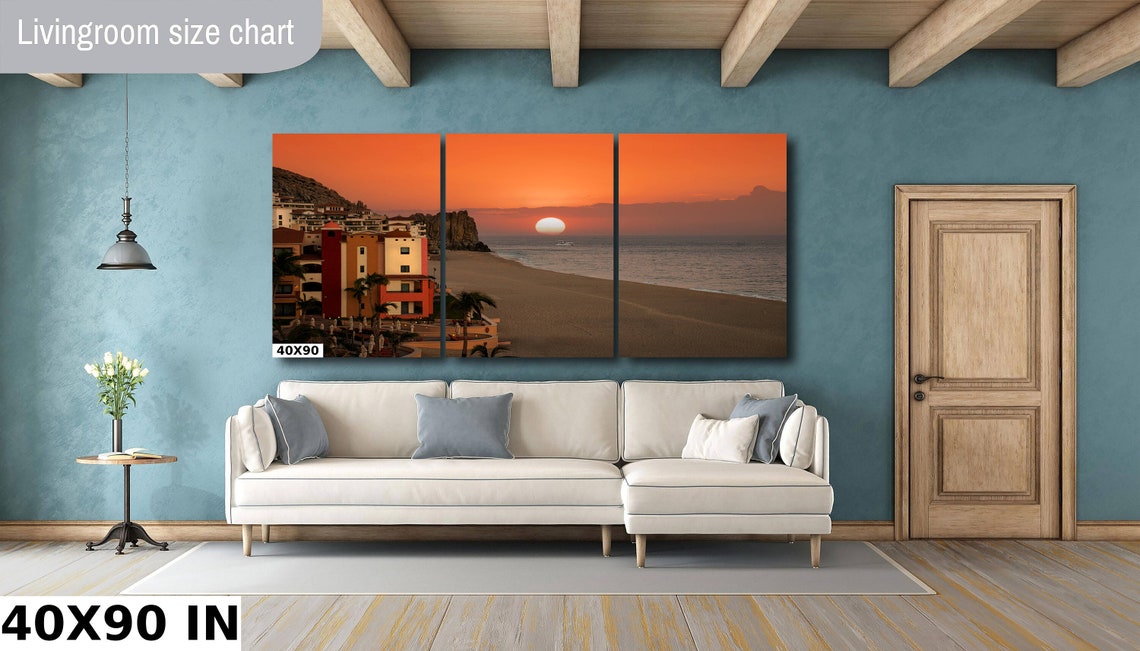 Playa Grande Resort Cabo Sunset Beach Orange Sun Ocean Poster - Image 2