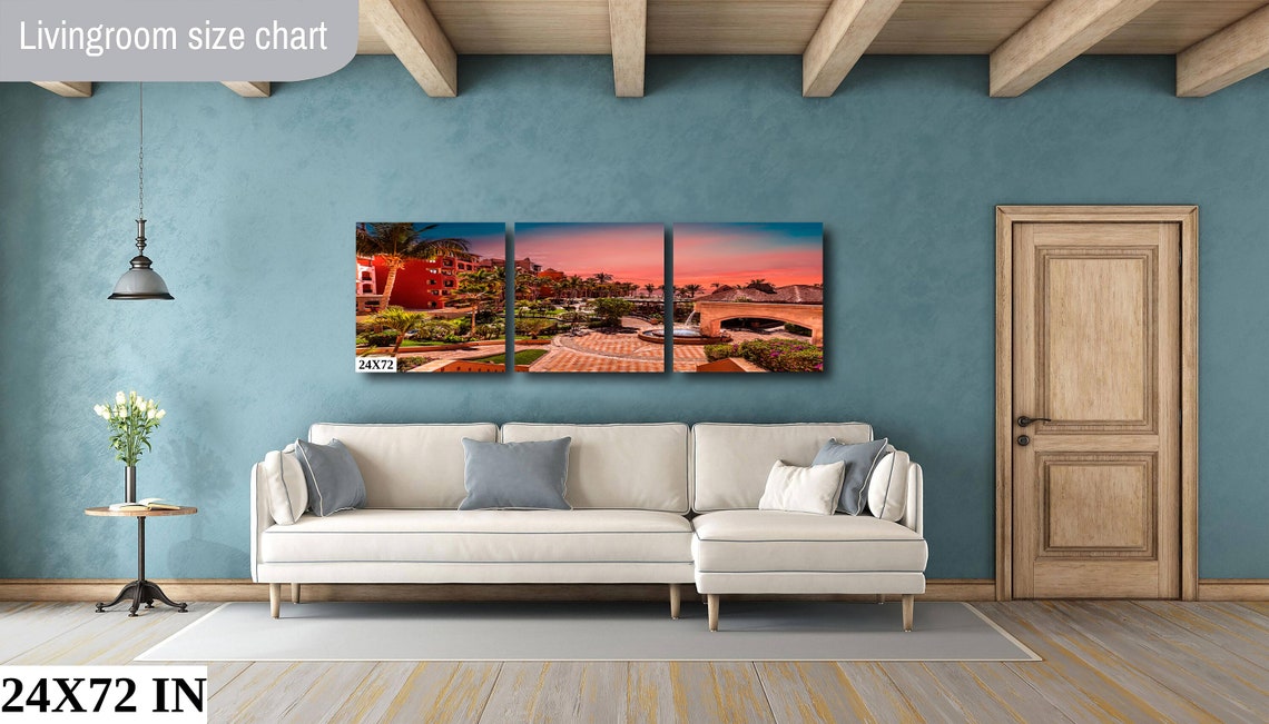 Playa Grande Resort Cabo Pink Sunset Palm Courtyard View Poster - Image 3