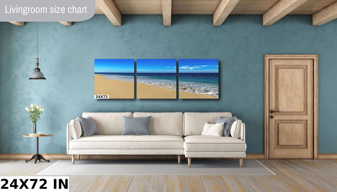 Ocean Waves Beach Scene, Blue Surf Art Print - Image 4