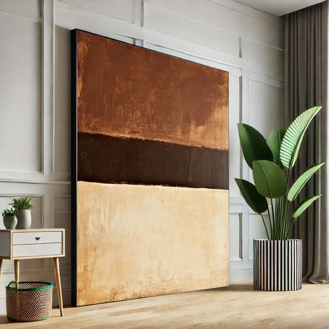Rust Brown and Beige Abstract Color Field Warm Earth Tone Poster