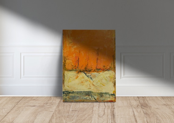 Mark Rothko Style Orange Abstract Expressionist Canvas Poster