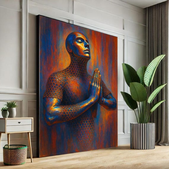 Serene Buddha Meditation Canvas Wall Art Print Modern Abstract Living Room Decor Statement Piece