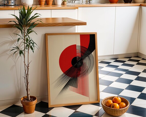Playhaus Style Abstract Print Geometric Wall Art Modernist Poster Retro Design Midcentury Modern Home Dcor