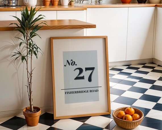 No. 27 Fisherbridge Road Minimalist House Number Address Poster