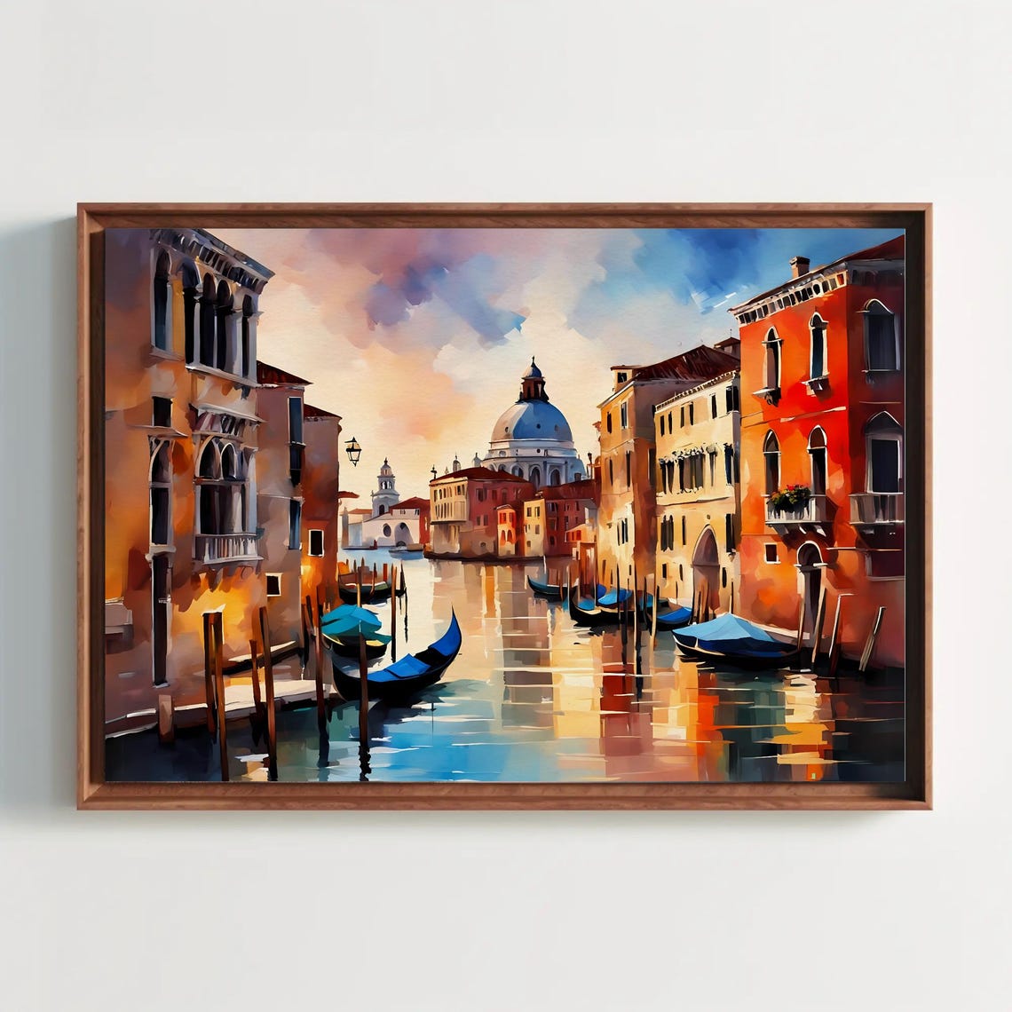 Venice Grand Canal Watercolor With Gondolas and Palazzi City Poster