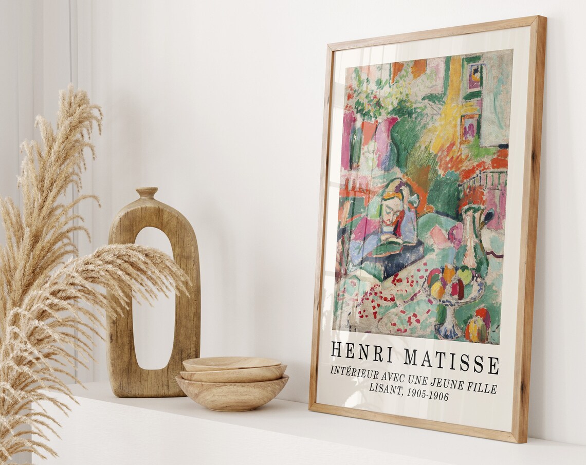 Henri Matisse Interior with a Young Girl Reading Fauvist Poster - Image 4