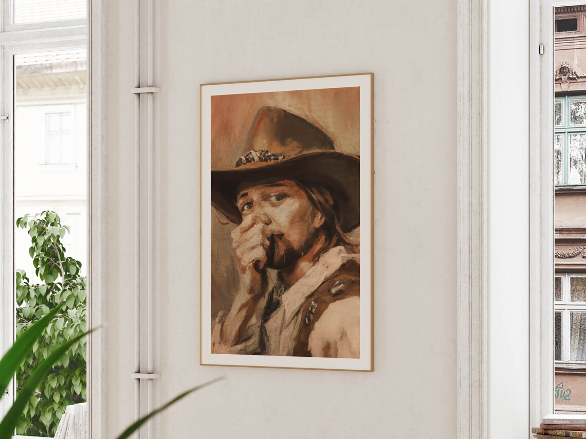 Cowboy Painting Bathroom Print, Vintage Western Humor - Image 3