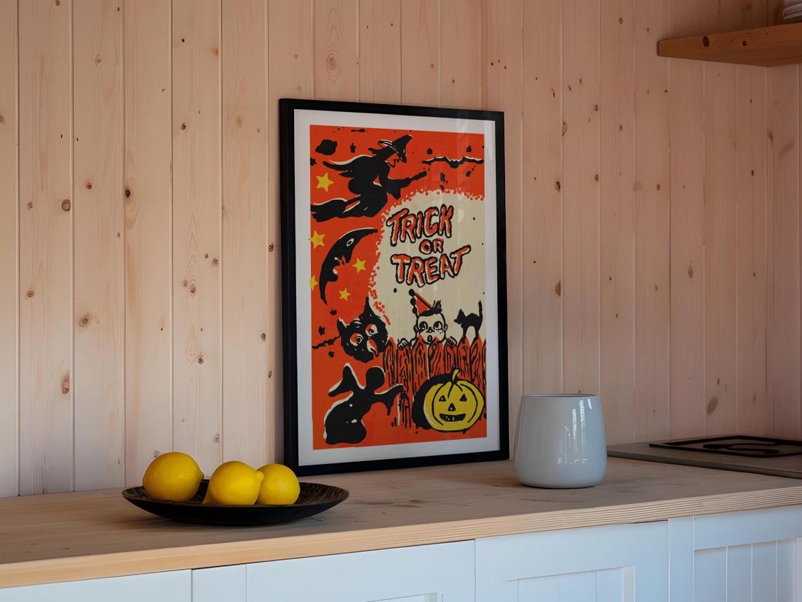 Spooky Halloween Retro Party Art Print - Image 2