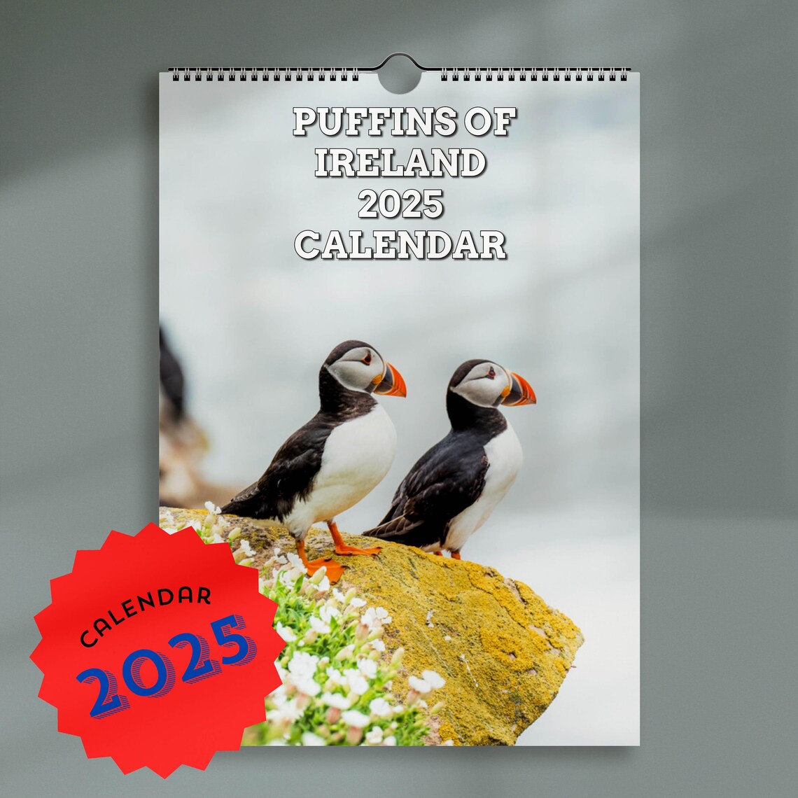 Puffin Wildlife Calendar, Bird Art Poster Print