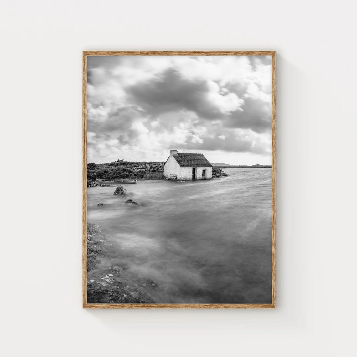 The Fishermans House Connemara National Park Galway Ireland Irish Black And White Photography Wall Art Print Irish Gifts