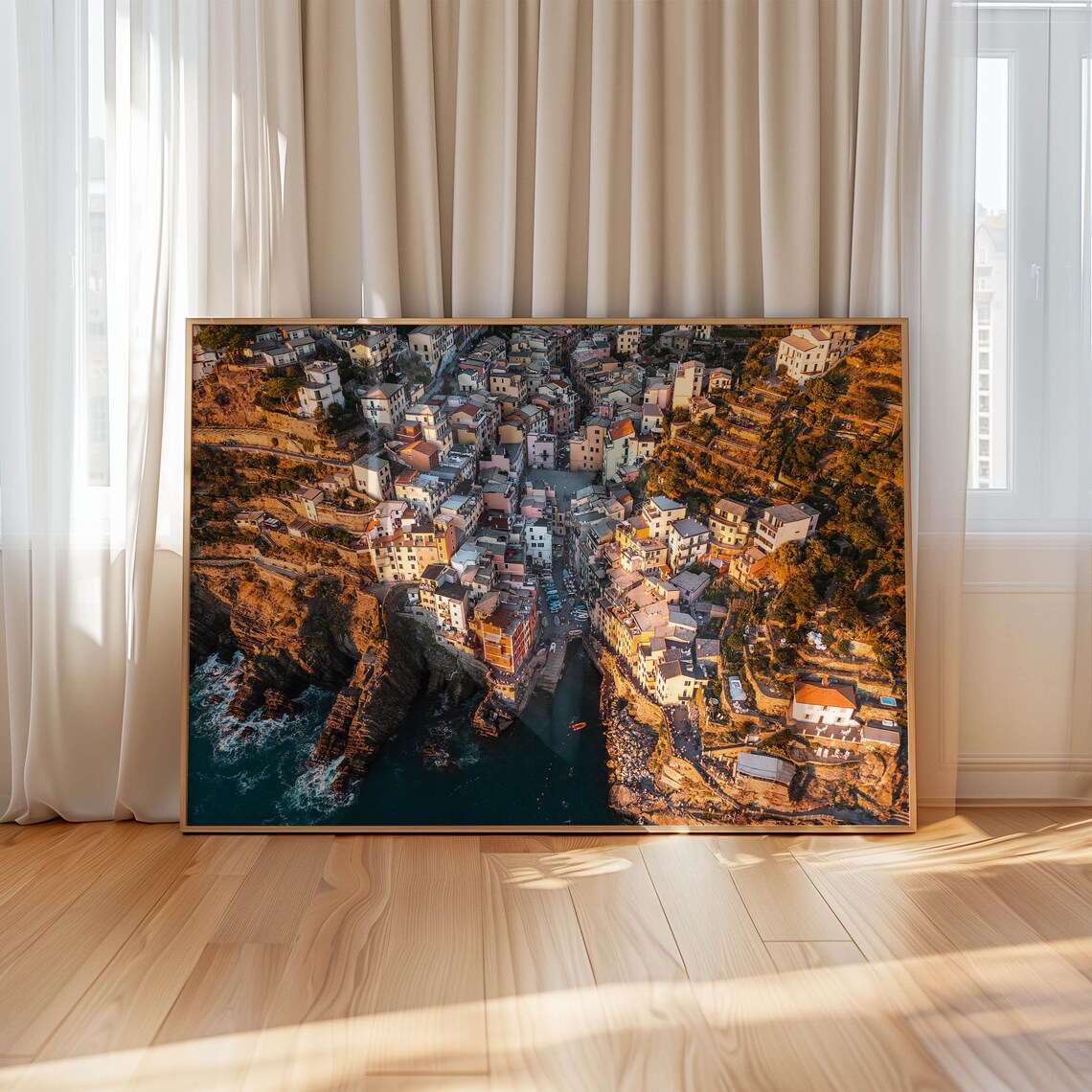 Riomaggiore Cinque Terre Liguria Cliffside Aerial Italy Poster - Image 4