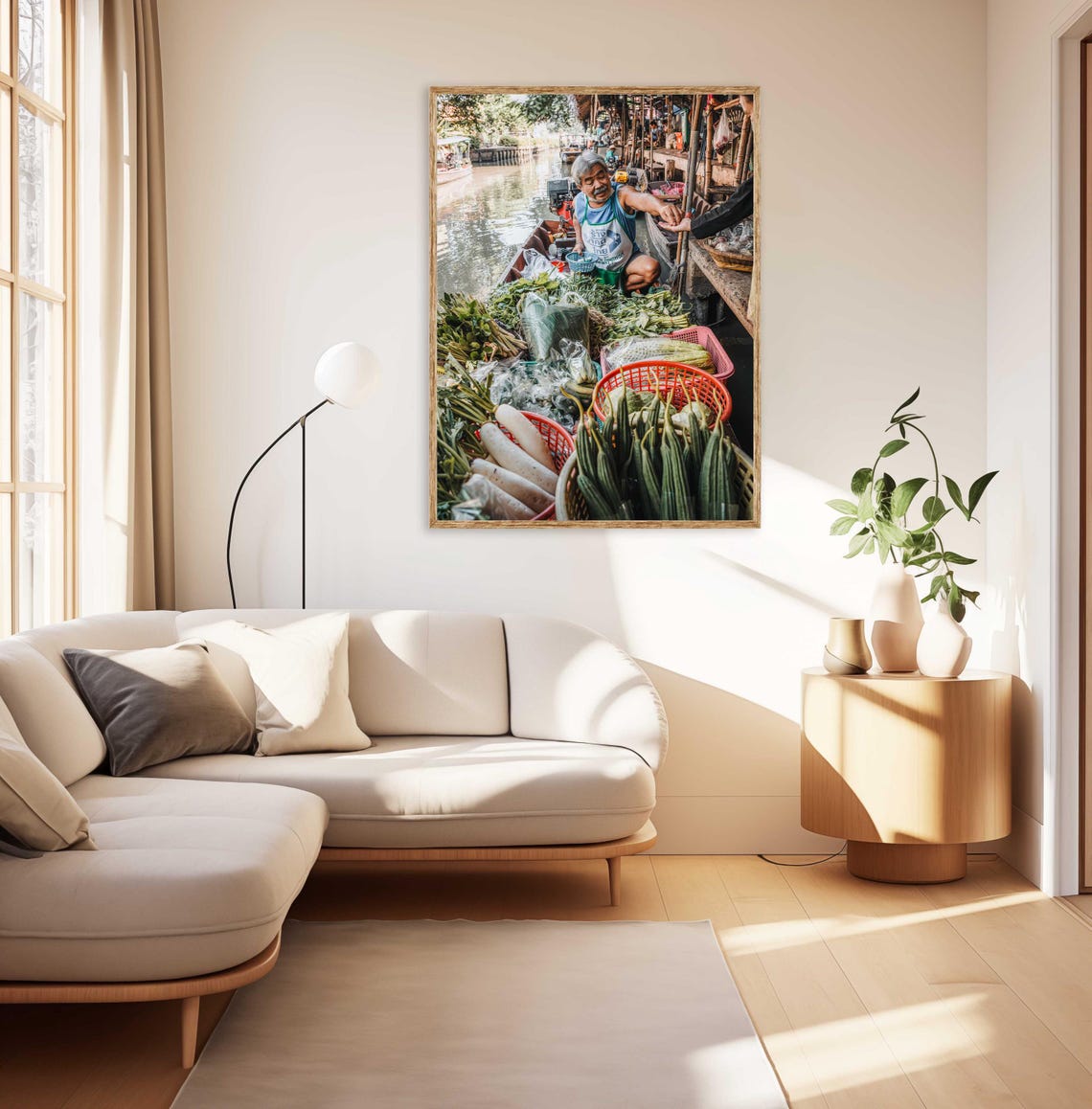 Bangkok River Market Wall Art Thailand Street Food Market Print Vibrant Green Decor Bohemian Travel Photography Housewarming Gift - Image 2