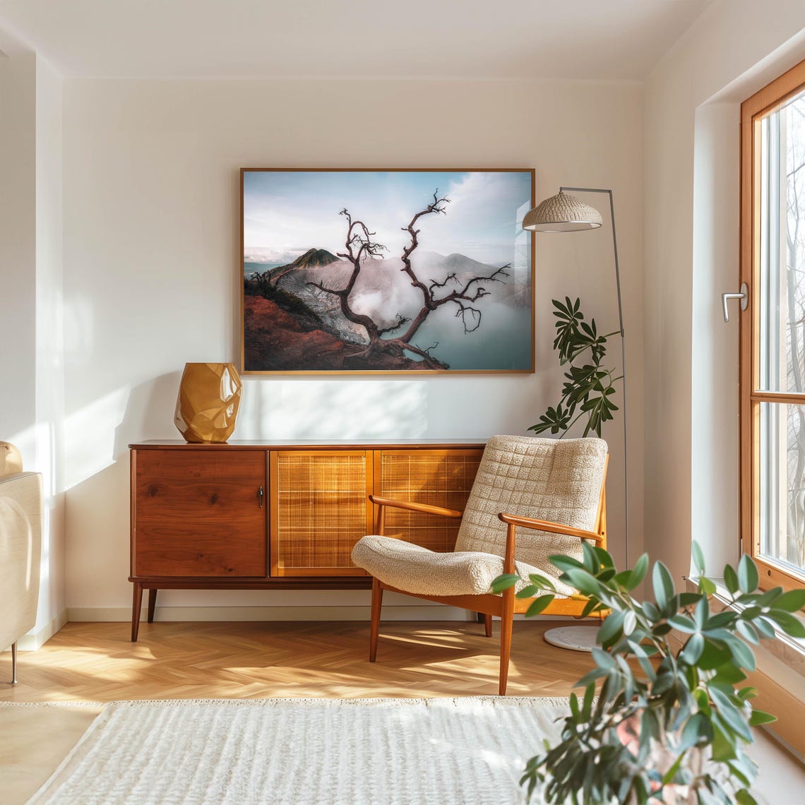 Ijen Volcano Crater With Twisted Dead Tree East Java Indonesia Poster - Image 5