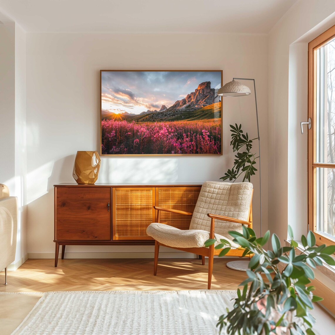 Passo Giau Dolomites Sunset Wildflower Field Mountain Landscape Poster - Image 5