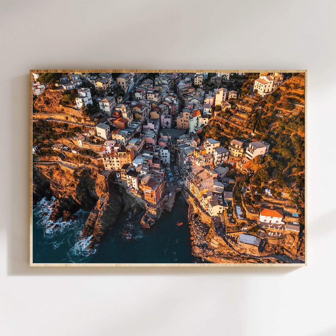 Riomaggiore Cinque Terre Liguria Cliffside Aerial Italy Poster