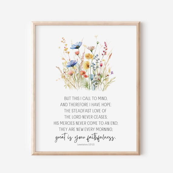 Hope Lamentations 32123 Wildflower Watercolor Scripture Poster