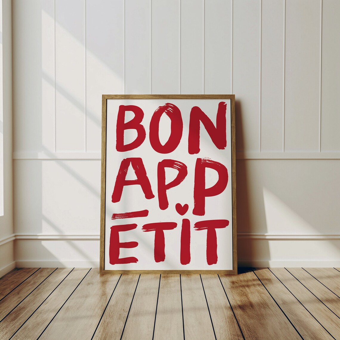 Bon Appetit Typography Print, Modern Kitchen Poster - Image 3