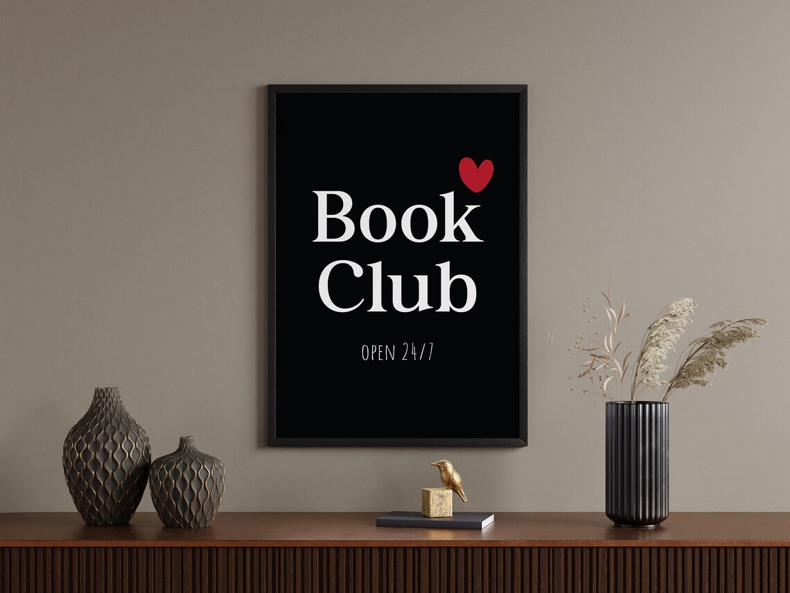 Book Club Minimalist Reading Poster, Retro Style - Image 2
