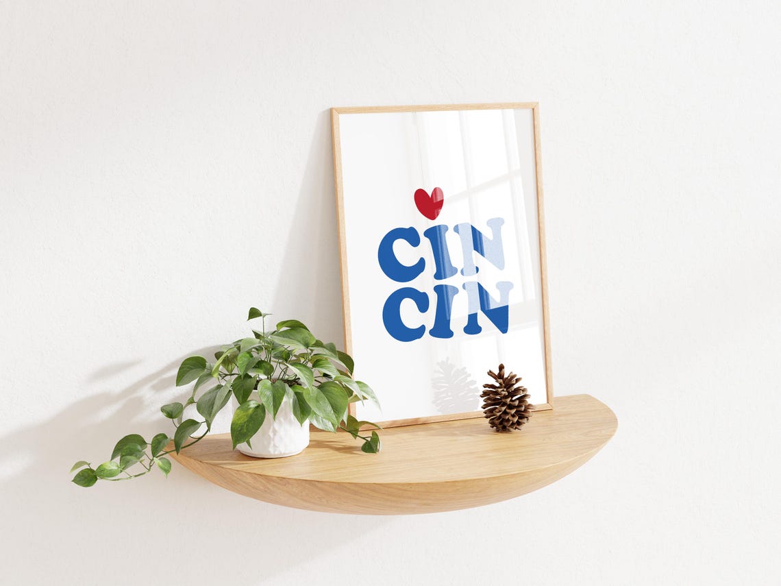 Cin Cin Blue Bubble Letter Wine Toast Kitchen Bar Decor Poster - Image 2