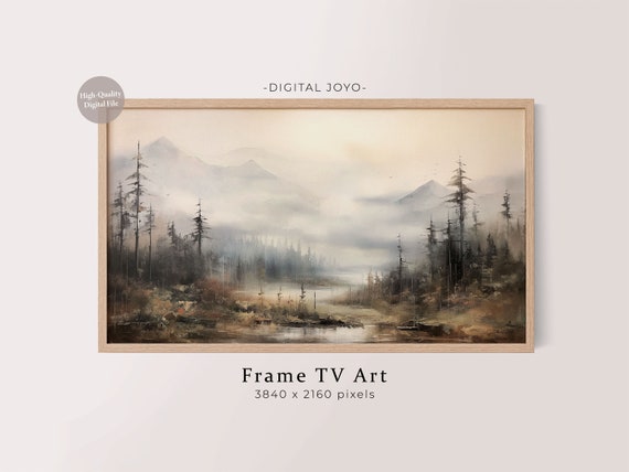 Fall Mountain Landscape Painting Samsung Frame Tv Art