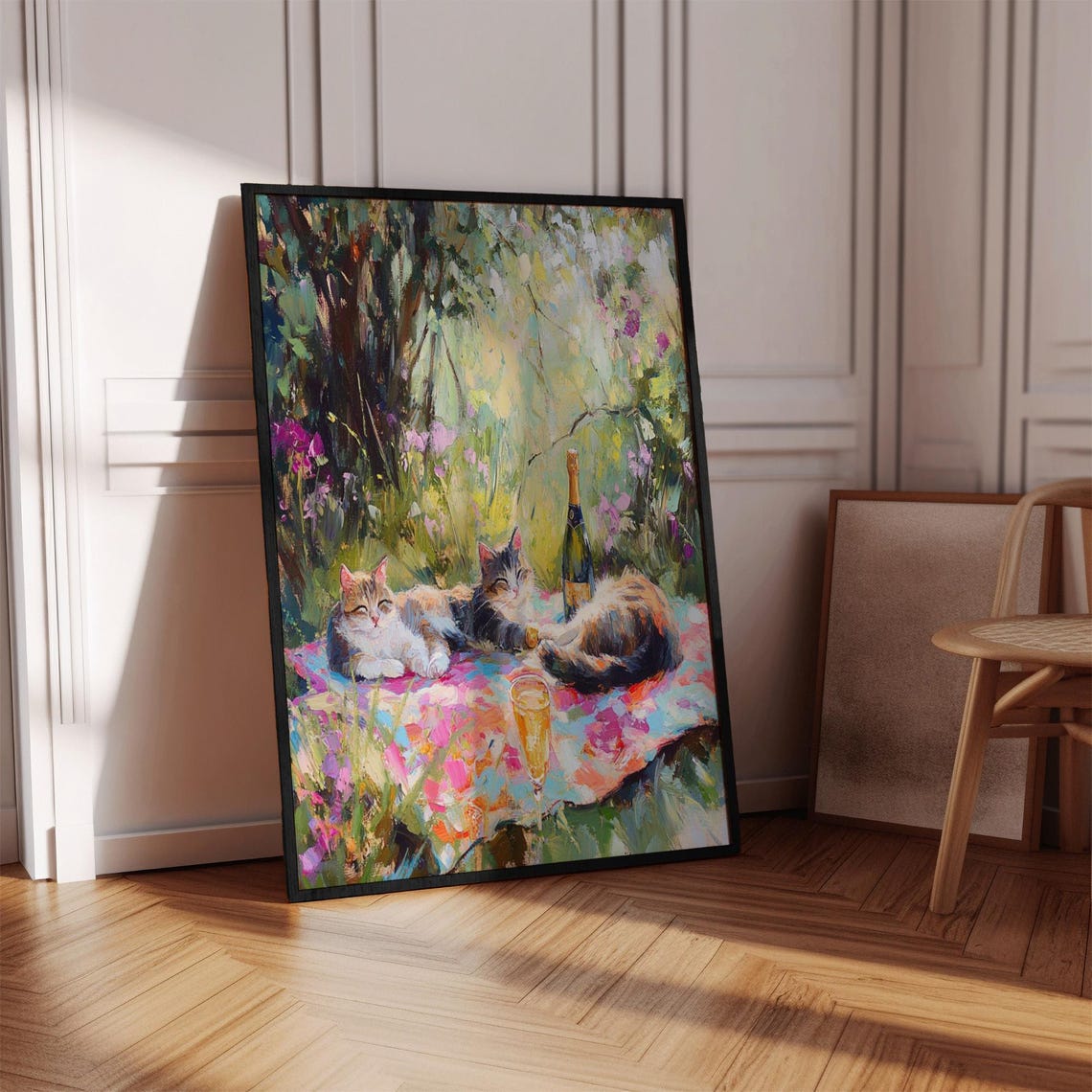 Renoir Cat Picnic Impressionist Art Print - Image 3