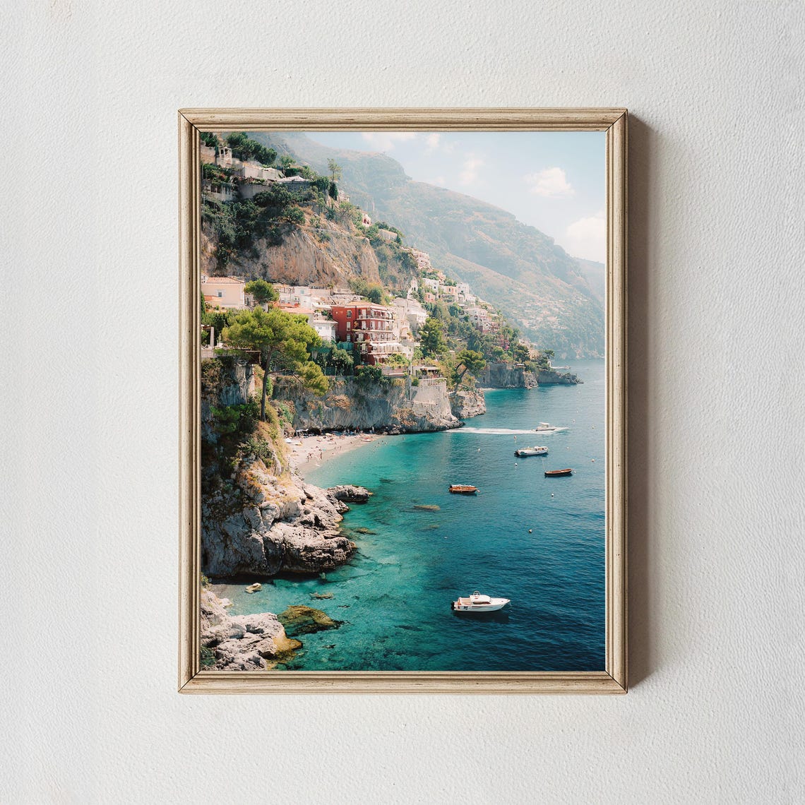 Amalfi Coast Cliffside Village Mediterranean Turquoise Sea Poster