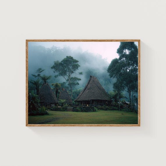 Highlands Village Print Papua New Guinea Jungle Photography