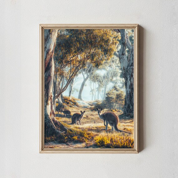 Australian Kangaroo Print Outback Wildlife Photography Rustic Home Decor