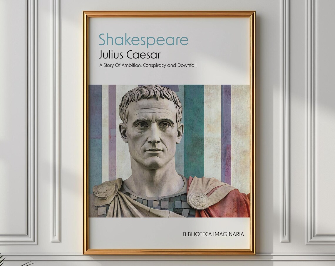 Shakespeare Julius Caesar Bust Classical Roman Tragedy Art Poster