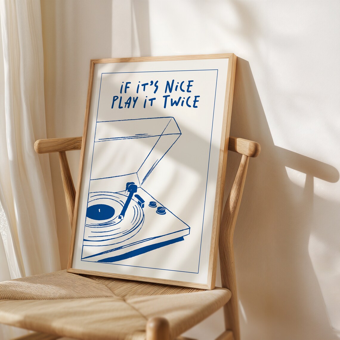 Play It Twice Record Player Retro Music Poster - Image 3
