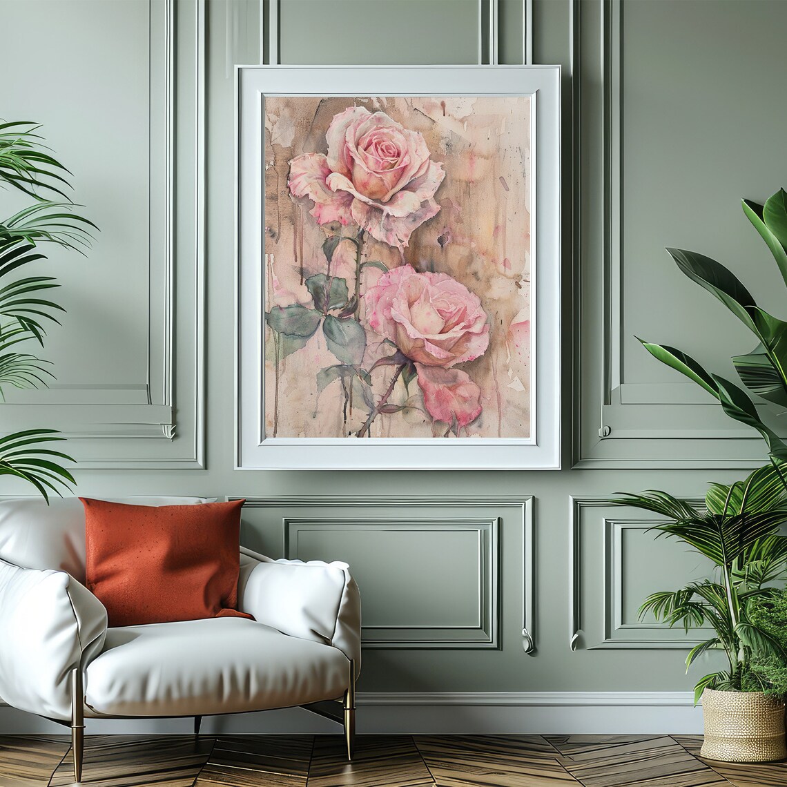 Vintage Rose Abstract Botanical Art Print - Image 4