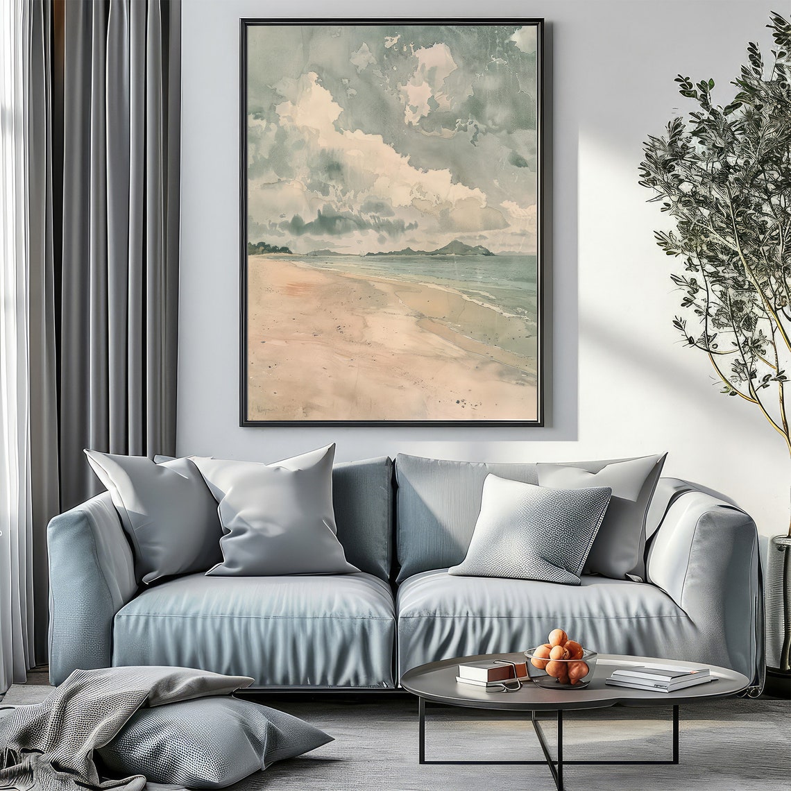 Beach Vintage Painting, Coastal Decor - Image 3