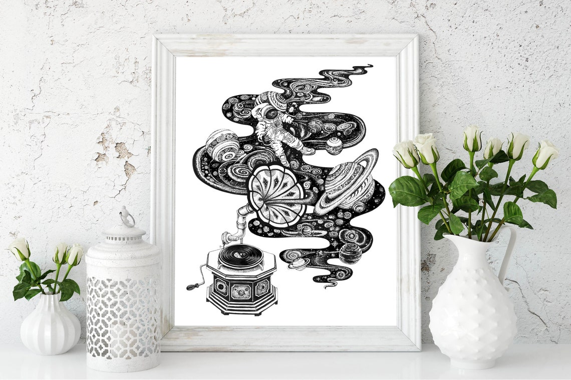 Instant JPG Music Poster, Black and White Vintage - Image 3
