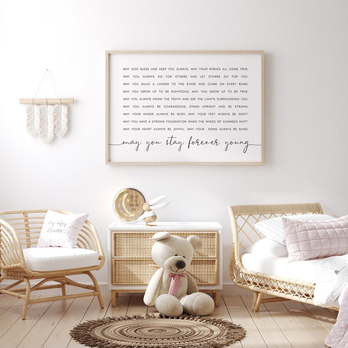 Forever Young Sign Nursery Quote Art Print - Image 3