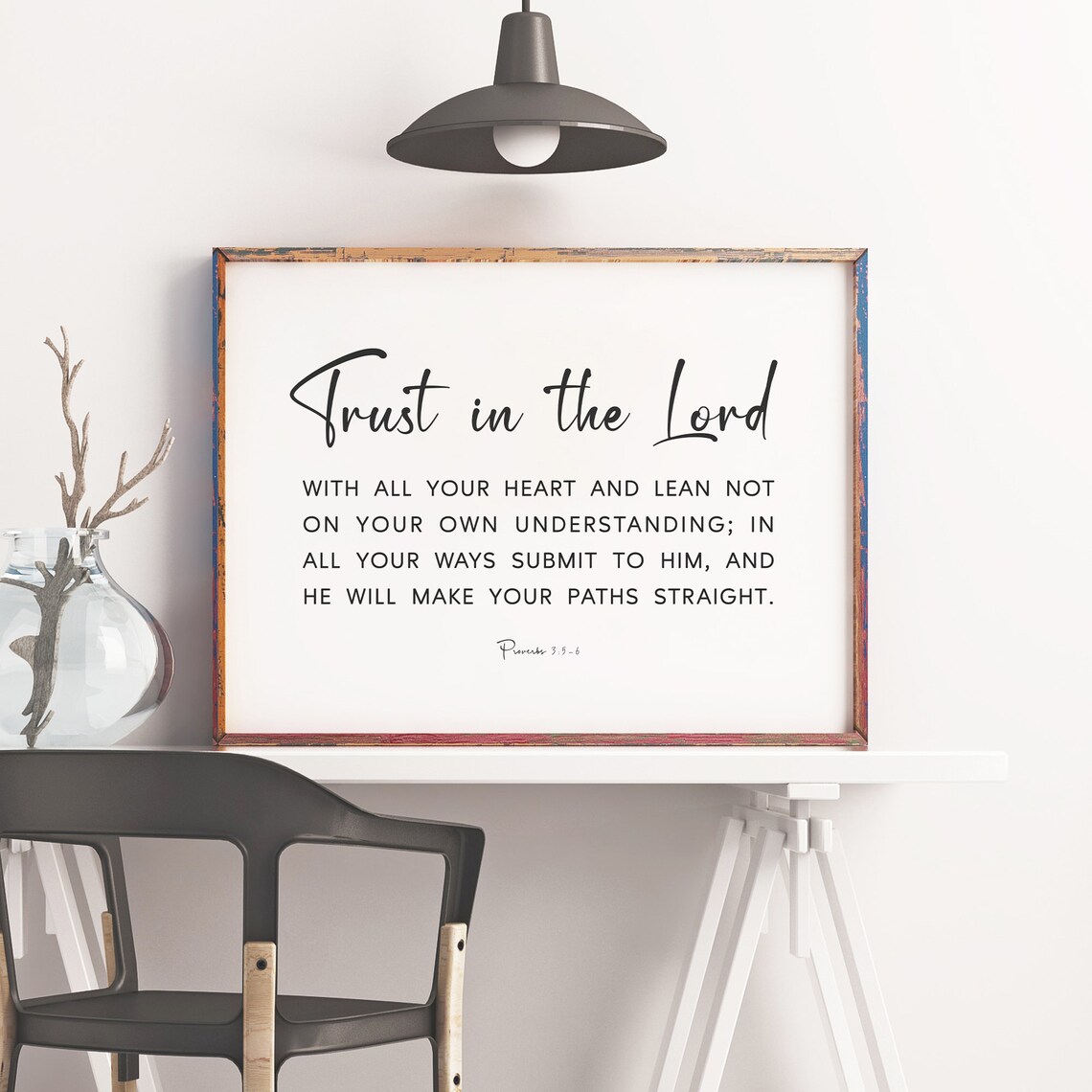 Proverbs 3:5-6 Scripture Art Print, Christian Verse - Image 3